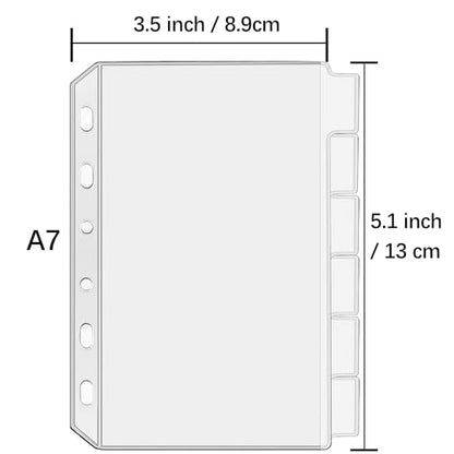 UMSICHT 12PCS A7 Binder Pockets with No Zippers, Zipless Budget Envelopes with Index Bits Design, A7 Binder Pouch for 6 Ring Binder, Money Folder Organizer,Clear PVC Savings Challenges Envelopes,12PCS - size: 12PCS A7 Pockets