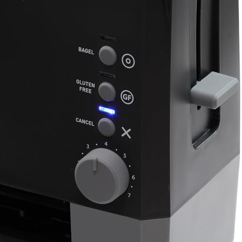 West Bend QuikServe Toaster, 2-Slice Wide-Slot Slide-Through Bread Toaster with Bagel and Gluten-Free Settings and Cool-Touch Exterior Fast Toasting, Includes Removable Serving Tray, 1400-Watts, Black - color: Black
