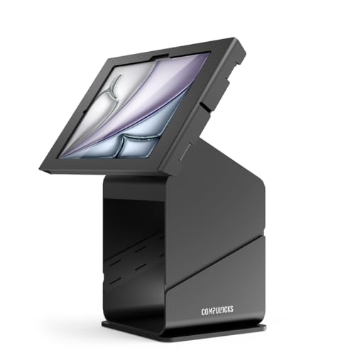 Compulocks iPad Air M2 & M3 11" Apex Enclosure - Secure Tablet Printer Kiosk Stand - Durable, Stylish, User-Friendly Design for Meeting Rooms, Business Events & Workspaces - Black Finish - size: iPad Air M2 & M3 11"