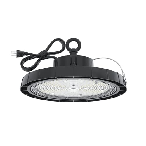 UFO LED High Bay Light: 150W 5000K Led Shop Lights 21000LM IP65 AC100-277V with US Plug 5' Cable - UFO Light for Warehouse Basement Factory Studio - size: 150W/1Pack