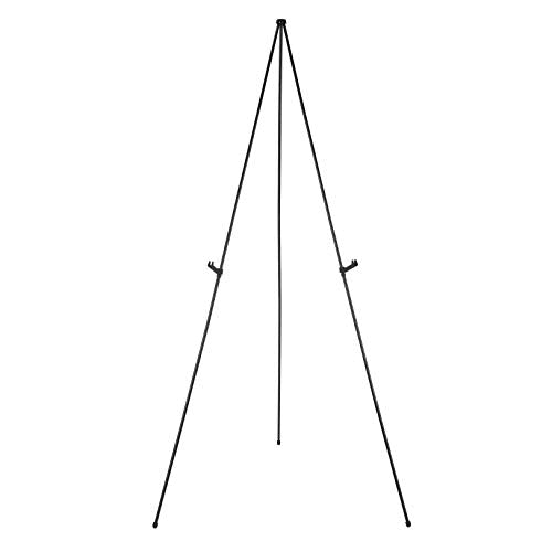 Amazon Basics Easel Display Stand, Instant Floor Poster, Lightweight, Collapsible and Portable with Tripod Base, Black Steel (supports 5 pounds) - size: 39.17"D x 43.5"W x 60.83"H