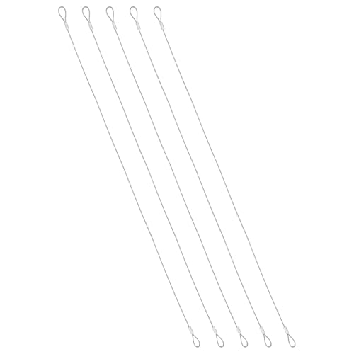 PATIKIL 1mmD x 20" L Outdoor Travel Security Cable, 5PCS 304 Stainless Steel Safety Wire Rope Luggage Anti-Theft Cable with Loop Ends for Bike Motorcycle Home Decoration, Silver - size: 0.04 in D x 20 in L
