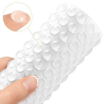 Juminiz 200 Pieces Cabinet Door Bumpers, 0.4inch Round Silicone Clear