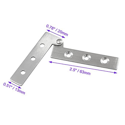 4Pcs 2.5 Inch 360 Degree Rotatable Door Pivot Hinges, Stainless Steel Hinge Door Pivot Hinge with Screws, for Windows Door Cabinet Cupboard (Pack of 2) - size: 2.5Inch (Pack of 2)
