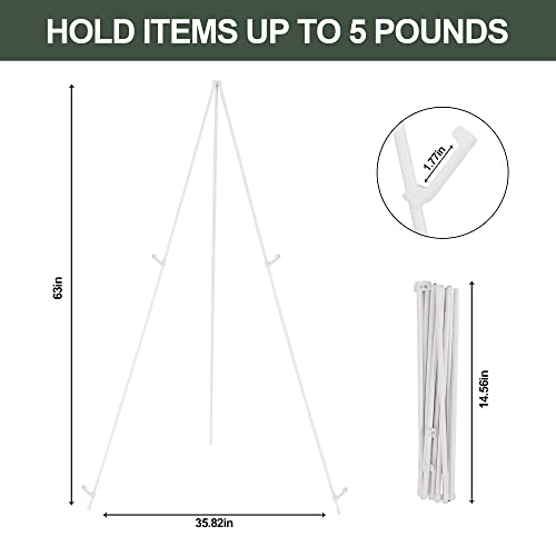 DANMO Easel Stand for Wedding Sign Poster 63'' Instant Display Easel for Floor Adjustable Metal Art Easel White 3 Pack - style: White 3 Pack
