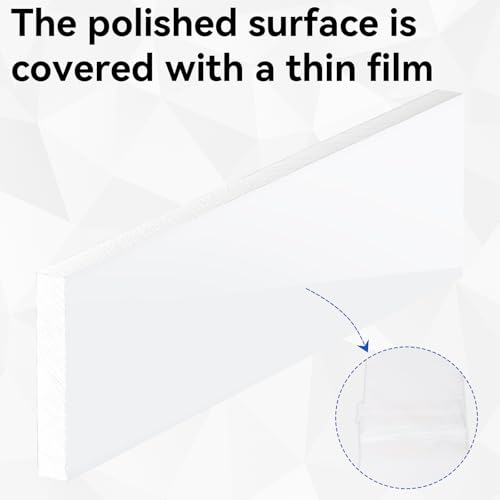 HDPE Plastic Block 1/2in White Plastic Block 12x3In Perfect for Diverse DIY Crafts Industrial Machining and Home Improvement Projects - color: White, size: 12x3x0.5In