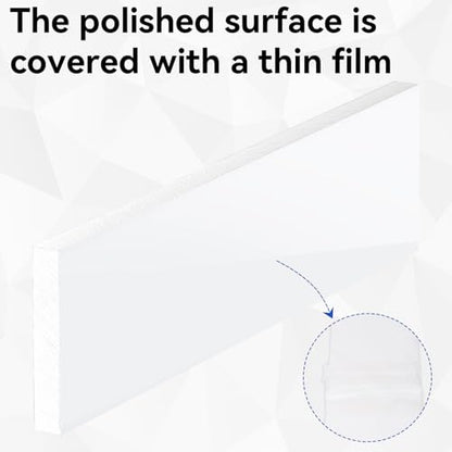 HDPE Plastic Block 1/2in White Plastic Block 12x3In Perfect for Diverse DIY Crafts Industrial Machining and Home Improvement Projects - color: White, size: 12x3x0.5In