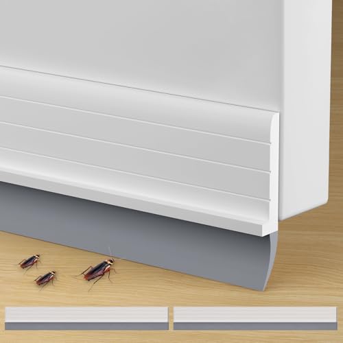 4Pc Total 144"Hard Door Draft Stopper,Door Sweep for Bottom of Door - color: White, size: 4 Pcs