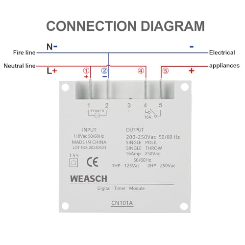Timer Switch, AC 110V 16Amp, Programmable Timer Time Relay Switch - size: AC 110V