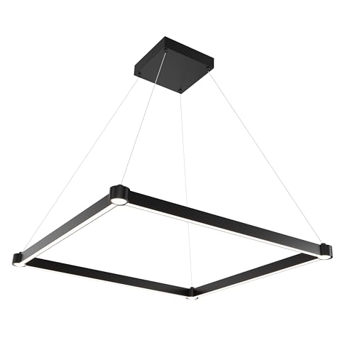 WELAKl Black Modern Square Chandelier, Square Ceiling Light Fixture - size: 1-Light