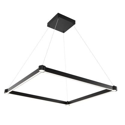 WELAKl Black Modern Square Chandelier, Square Ceiling Light Fixture - size: 1-Light