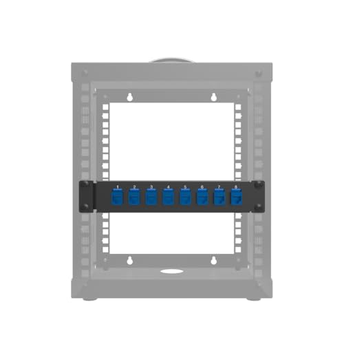 10" Mini Hinged 8 Port Blank Keystone 1U Patch Panel