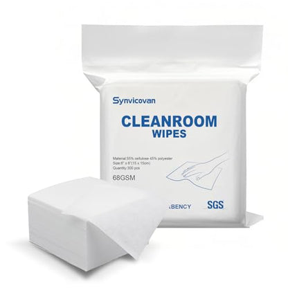 Cleanroom Wipes 6"x6" (300 Pcs,Grade A, 68GSM) - size: 6"×6"(Pack of 300)