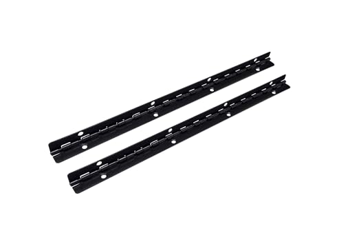 QCAA 90 Degree Stop Long Piano Hinge, Durable Steel Box Case Hinge, 200 mm x 9 mm(7.87" x 0.35"), Matte Black, Made in Taiwan, 2 Pack - color: Matte Black(7.87"), size: 2 Pack