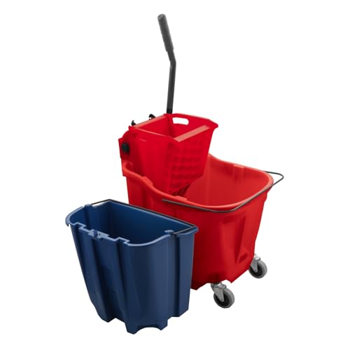 SPARTA 35 Qt Mop Bucket System with Wringer and Insert, Red - color: Red