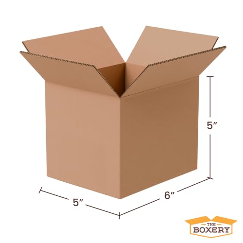 The Boxery 6"x5"x5" Corrugated Cardboard Boxes 100-Pack - size: 6 x 5 x 5"