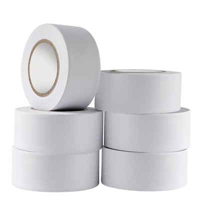 GEYYANG White Flagging Tape, 6 Pack, 1-3/16" x 100ft, 3.35 Mil Thick - color: White, size: 1.18in X 98ft