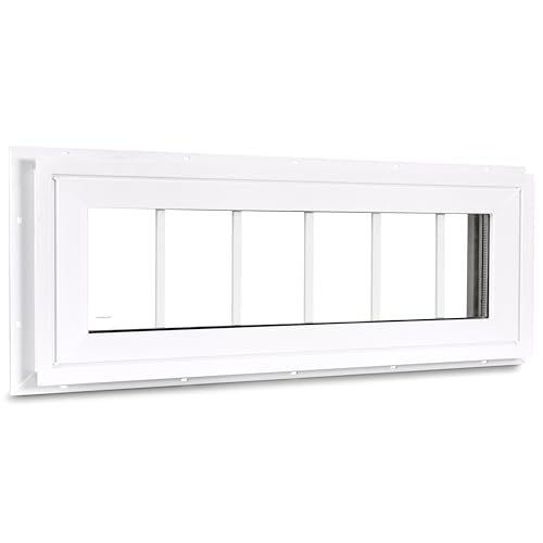 10" x 36" Vinyl Transom Window, White - color: White, size: 10" x 36"