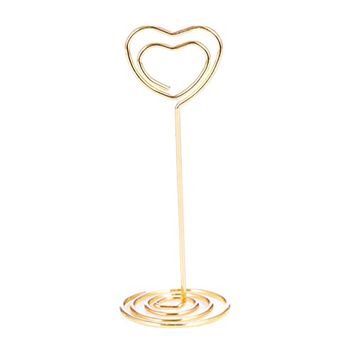 12pcs Table Number Holders Metal, 3.35 inch Place Card Stands for Wedding Centerpieces, Birthday Party - Table Card & Photo Picture Holders (Gold-Heart Shaped) - color: Gold-Heart Shaped