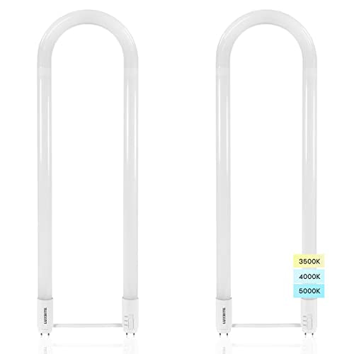 LUXRITE U Bend LED Tube Light, T8 T12, 17.5W (32W Equivalent), 3CCT, 2 Pack - color: 3cct (3500k/4000k/5000k), size: 2 Count (Pack of 1)