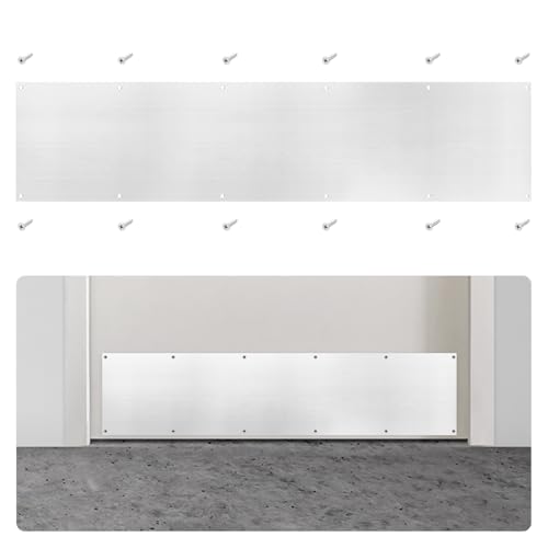 Nuk3y Stainless Steel Door Kick Plate (Brushed Stainless Steel, 8" x 34") - color: Brushed Stainless Steel, size: 8" x 34"