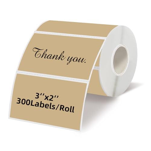 Starboling 3" x 2" Thermal Labels,Self-Adhesive Rectangle Thermal Printer Sticker,for Price,Barcode,Mailing,Name（Brown） - color: 2''x3''brown, size: 2''x3''