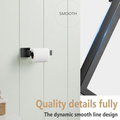 KOKOSIRI Black Toilet Paper Holders Bathroom Toilet Paper Roll Holder SUS304 Stainless Steel Contemporary Wall Mounted, 2 Pack, B2003BK-P2 - color: Matte Black, size: Without Shelf(2 Pack)