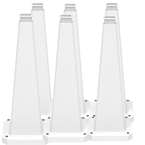 BESEA 6 Pack 28 Inch White Traffic Cones with Weighted Base - color: White, size: 28INCH