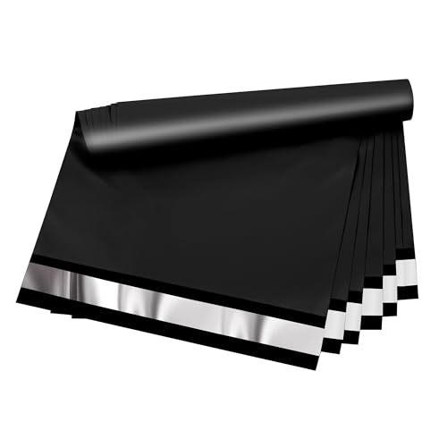 Poly Mailers 6 x 9 Inch, 100 Count, Black 2.4 Mil Self-Seal Bags - color: Black, size: 6x9 Inch 100 Pcs