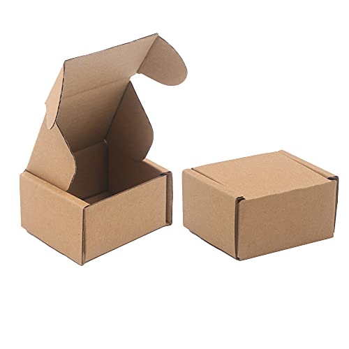 3.1"x 1.5"x 2.5" Extra Small Shipping Boxes, Brown Kraft Corrugated Cardboard Mailer Boxes, Recycable and Crush Resistant (8 Pack)