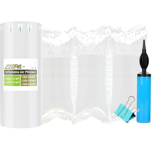 150 Count Packing Air Pillows for Shipping with Pump, Size 4.72" x 9.84" - color: 4.72" x 9.84", size: 150 Count