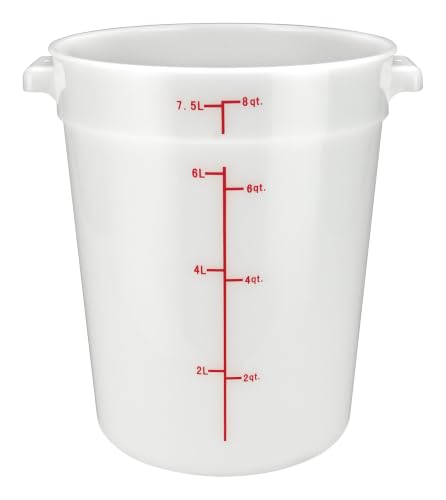 Winco 8 qt White Round Plastic Storage Container