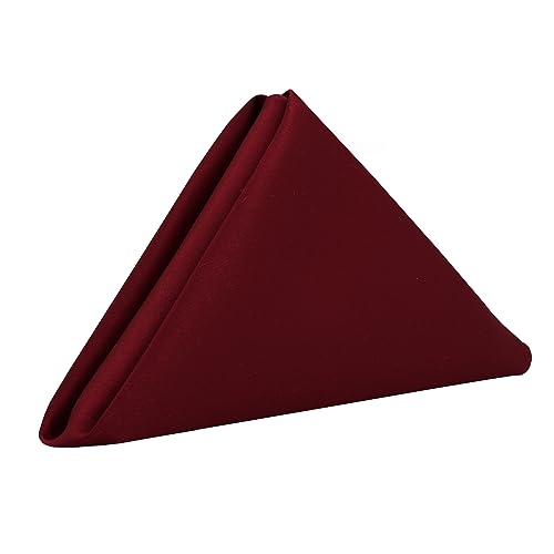 Your Chair Covers - 10 Pack 20 Inch L'Amour Satin Napkins, Oversized, Double Folded and Hemmed Table Napkins for Restaurant, Bistro, Wedding, Thanksgiving and Christmas (Burgundy) - color: Burgundy