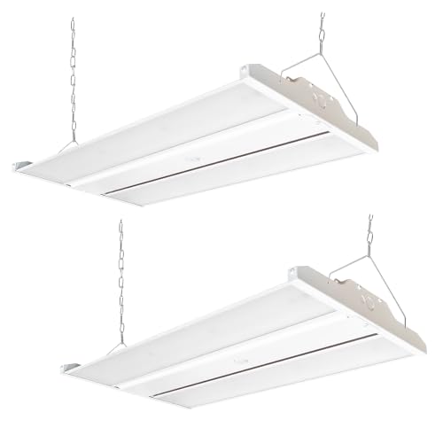 High Bay LED Shop Light, 20925LM 2FT LED Linear High Bay Fixture, 155W Commercial Bay Lighting, 120-277V, 5000K Daylight, Linear Hanging Light, UL&DLC Listed, 2PK - color: 155W - no sensor - White, size: 2PK