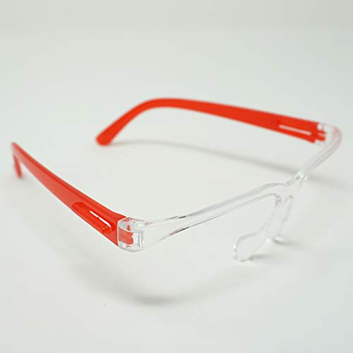 ArtToFrames Protective Kids Face Shield 5 Pack, Fully Transparent Face and Eye Protection from Droplets and Saliva with ReusableRed Glasses and Replaceable Shield, Anti-Fog PPE - color: Kids R Red, size: 5 Pack