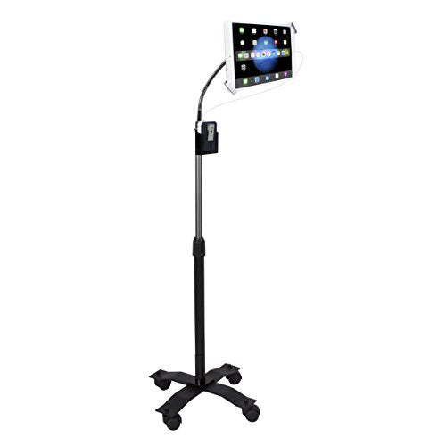Gooseneck Floor Stand - CTA Compact Security Gooseneck Floor Stand for Tablets with Lock and Key Security System for iPad 7th/ 8th/ 9th Gen 10.2", iPad Pro 12.9", and Surface Pro 4 (PAD-SCGS)