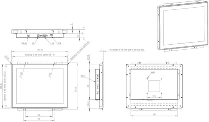 12.1 Inch Open Frame Capacitive Touchscreen Monitor - 1024x768 XGA 4:3 LCD Display with HDMI VGA and IK09 IP65 - for Industrial Automation POS Kiosk ATM HMI and 10-Point Touch Digital Signage - size: 12.1