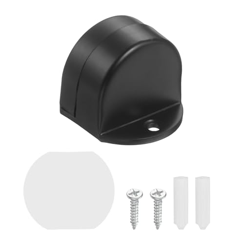 uxcell Low Dome Floor Door Stop 1.5" H x 1.65" W, Stainless Steel - color: Black