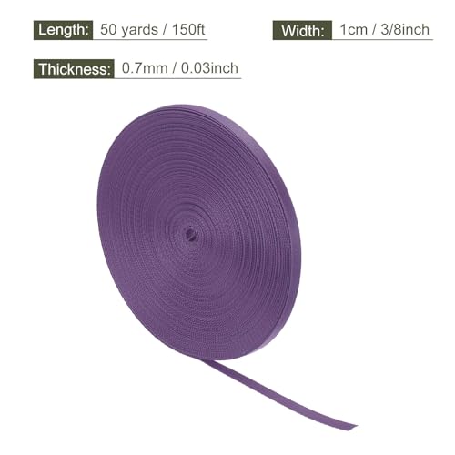 MECCANIXITY Flat Nylon Webbing Strap 3/8 Inch 50 Yards Bean Purple - color: Bean Purple, size: 3/8 Inch x 50 Yards