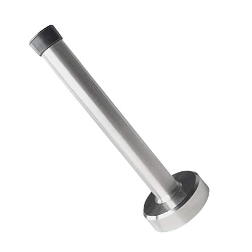 Long Door Stops, 8 Inch Stainless Steel Doorstop, Brushed Door Stopper, Anti-Collision Resistance with Rubber Absorber, Doors Holder Catch Wall Protector Silver (1 Pack) - color: Silver, size: 8 inch X 1 pack