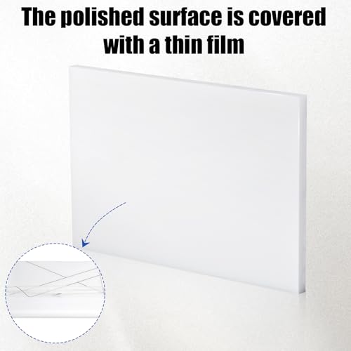 HDPE Plastic Block 1/2in White Plastic Block 12x8In Perfect for Diverse DIY Crafts Industrial Machining and Home Improvement Projects - color: White, size: 12x8x0.5In