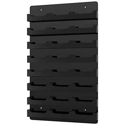 Ireer 24 Pockets Business Card Holder Wall Mount, Black, Acrylic