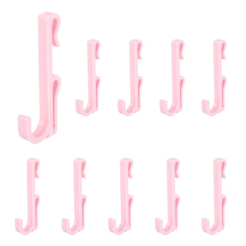 uxcell 10 Grid Wall Hooks, 2.8 Inch Grid Wall Panel Plastic Utility Hook, Shelf Hooks for Garage Store Warehouse Shop Home Hanging, Pink - color: Pink