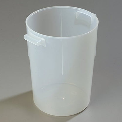 Carlisle FoodService Products Bain Marie Round Food Storage Container for Kitchens, Restaurants, Catering, Plastic, 8 Quarts, Clear, (Pack of 12)