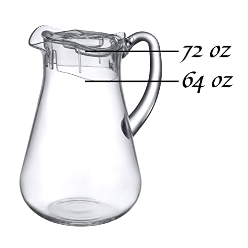 Amazing Abby - Droply - Plastic Pitcher (64 oz, 2 Quart), Clear Water Pitcher with Lid, Fridge Jug, BPA-Free, Shatter-Proof, Great for Iced Tea, Sangria, Lemonade, Juice, Milk, and More - style: Droply (64 oz)
