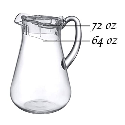 Amazing Abby - Droply - Plastic Pitcher (64 oz, 2 Quart), Clear Water Pitcher with Lid, Fridge Jug, BPA-Free, Shatter-Proof, Great for Iced Tea, Sangria, Lemonade, Juice, Milk, and More - style: Droply (64 oz)
