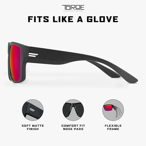 TOROE VALLEY Polarized z87+ Men Sunglasses - color: Matte Black | White Emblem | Fuze