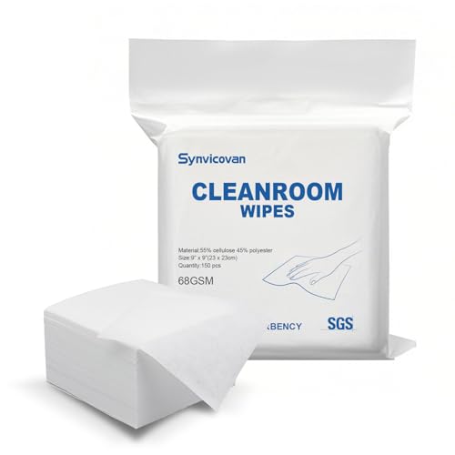 Cleanroom Wipes 9"x9" (150 Pcs,Grade A, 68GSM) - size: 9" x 9"（150 Pcs）