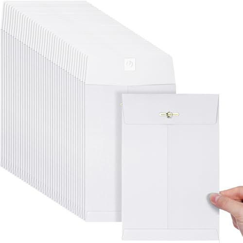Teling 50 Pcs Manilla Clasp Envelopes Kraft Closure - color: White, size: 5*7.5