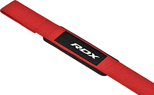 RDX Lifting Straps for Weightlifting –100% Cotton Heavy Duty Gym Wrist Strap with 5MM Neoprene Padding, 60CM Anti-Slip Hand Grip Wraps for Deadlifts Powerlifting Workouts Strength Training, Men Women - color: Dotted Red